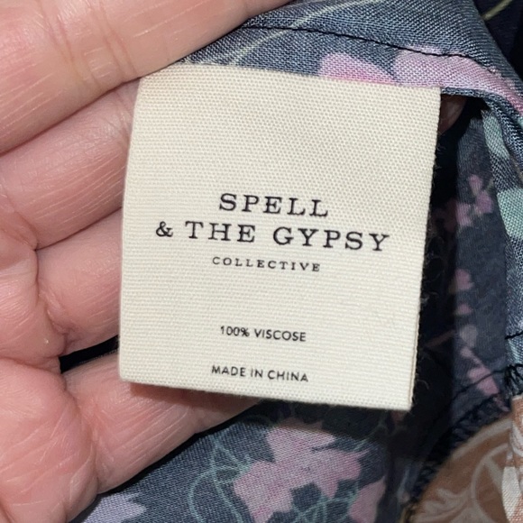 NEW NWT Spell & The Gypsy Butterfly Short Robe Firefly Print Kimono Sleeves M/L - Picture 11 of 15